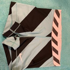 Light blue black and white Nike Pro shorts Medium
